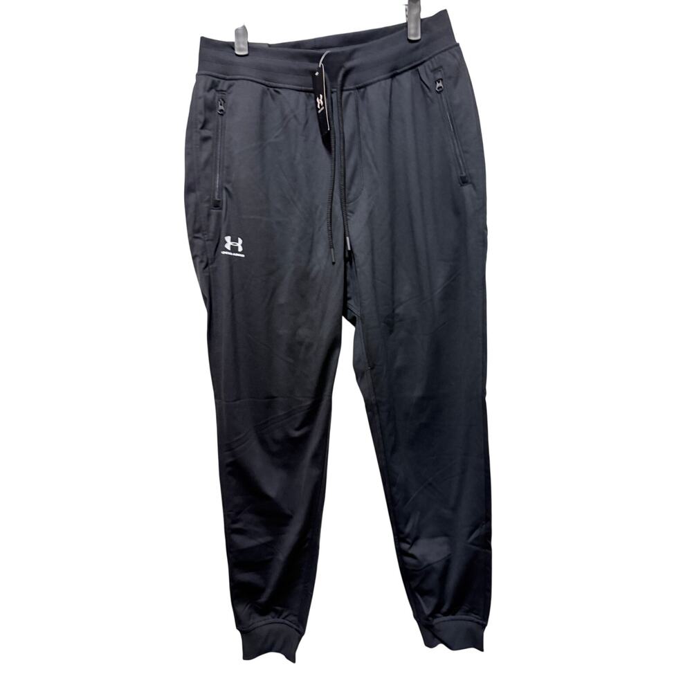 Under Armour Black Jogger loose fit Tapered leg Cuffed Ankle Mens Size Large NEW